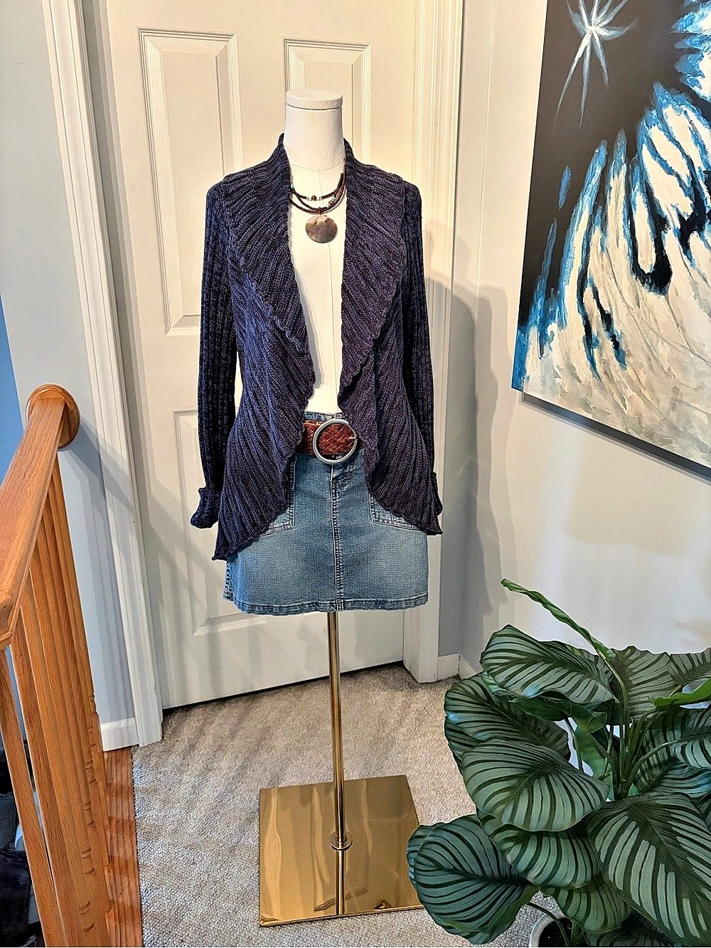 APT.9 Knit Cardigan in Blue Size Medium Excellent condition!